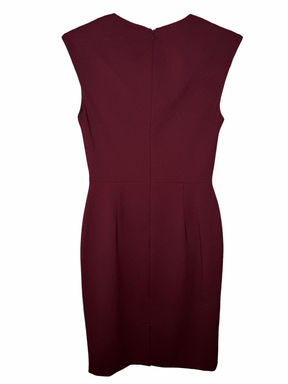 BETSEY JOHNSON Burgundy Sleeveless Midi Sheath Dress Women's Size 2 Career Glam - Picture 2 of 5